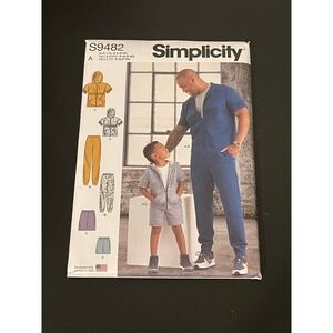 00501 - Simplicity S9482 Boys Mens Tracksuit Hoodie Pants Shorts Pattern - UNCUT